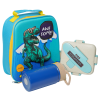 Еко ланч набір 3D термо-рюкзак "DinosourPr" ЕКО + синій термос дитячий "Life" 350 мл + бірюзовий ланч бокс 750 мл