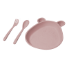 Тарелка детская "Мишка" из прессованной соломы пшеницы, розовая