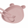 Тарелка детская "Мишка" из прессованной соломы пшеницы, розовая