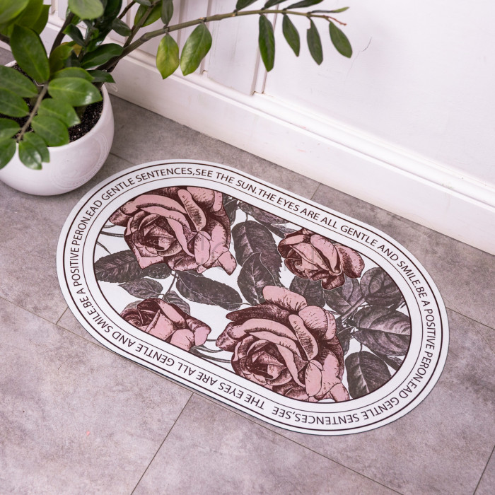 Діатомітовий овальний килимок Sentences 38×58 (см) вологопоглинальнючий HP-42-60 Практичне рішення Jooki