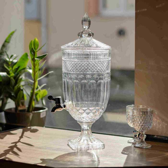 Лимонадниця Topaz Crystal 5л із краном HP-19-294 глек диспенсер для напоїв прозорий Перевірена якість Jooki