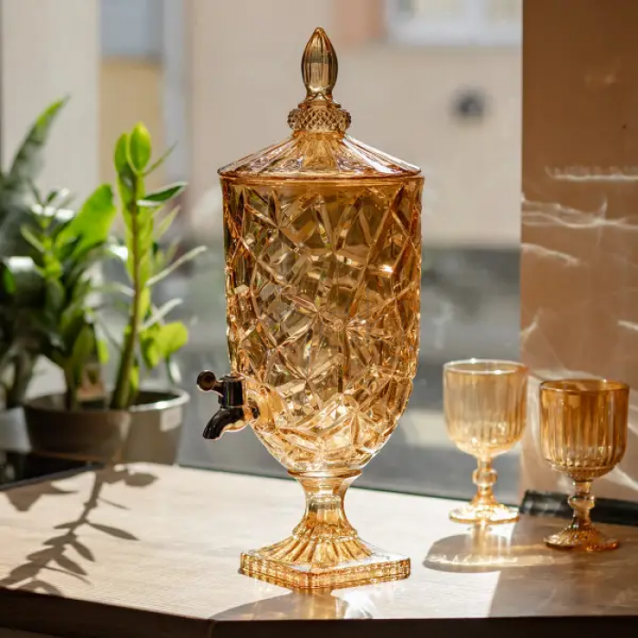 Лимонадниця Amber Ice 5 л із краном для напоїв соку фрешу мохіто HP-19-309 Зручність і стиль Jooki
