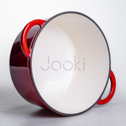 Каструля чавунна емальована 4 л, червоний Yiwu HP-FLG-1 RED Зручність і стиль Jooki