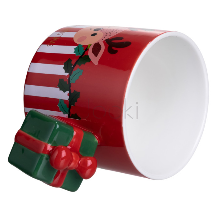 Чашка фарфоровая новогодняя Merry Christmas 400 (мл) Красная Yiwu FM-CS-49R  Всегда под рукой 