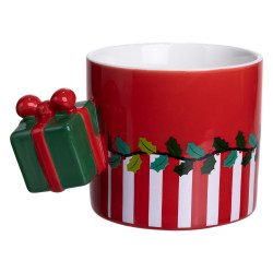 Чашка фарфоровая новогодняя Merry Christmas 400 (мл) Красная Yiwu FM-CS-49R  Всегда под рукой 