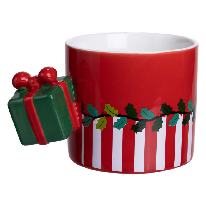 Чашка фарфоровая новогодняя Merry Christmas 400 (мл) Красная Yiwu FM-CS-49R  Всегда под рукой 
