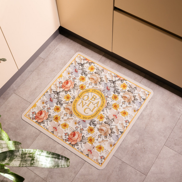 Коврик универсальный Wildflowers 58×58 см диатомитовый Yiwu HP-42-150 Практическое решение Jooki