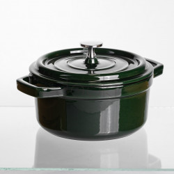 Кокотница чугунная эмалированная 2 л, малахит Yiwu HP-FLG-8 green  Jooki