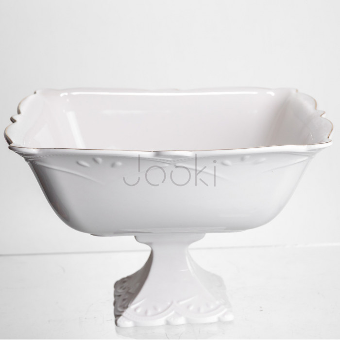 Ваза для фруктів на ніжці порцелянова Pearl 26,5*26,5 см Yiwu 120-YH-HG052  Jooki