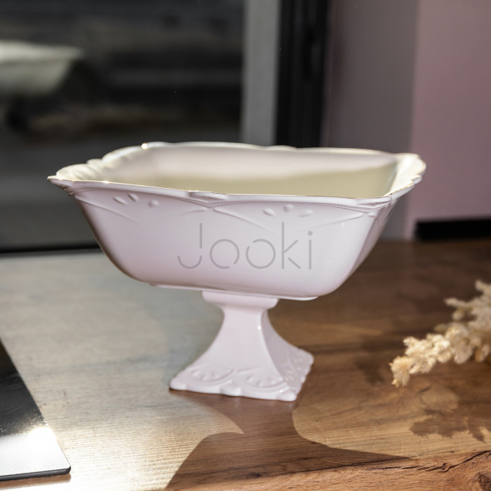 Ваза для фруктів на ніжці порцелянова Pearl 26,5*26,5 см Yiwu 120-YH-HG052  Jooki