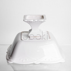 Ваза для фруктів на ніжці порцелянова Pearl 26,5*26,5 см Yiwu 120-YH-HG052  Jooki