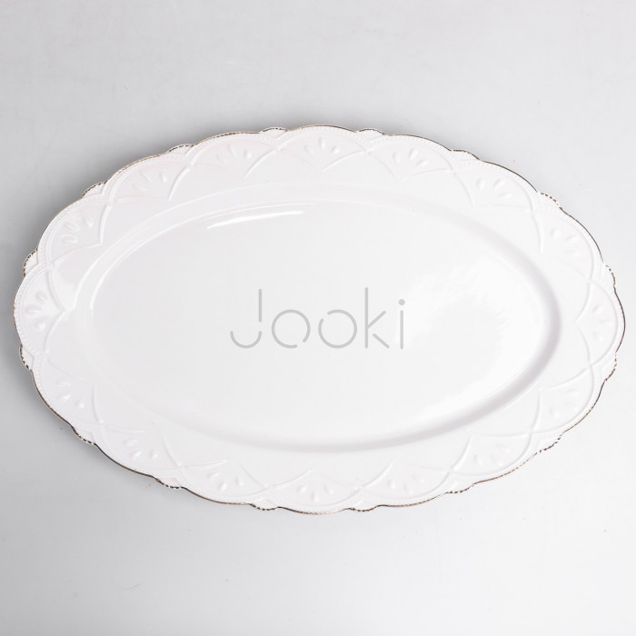 Блюдо сервірувальне овальне порцелянове Pearl 35,5*23 см Yiwu HP-HK-C27  Jooki