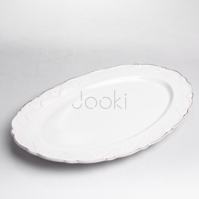 Блюдо сервірувальне овальне порцелянове Pearl 35,5*23 см Yiwu HP-HK-C27  Jooki