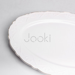 Блюдо сервірувальне овальне порцелянове Pearl 35,5*23 см Yiwu HP-HK-C27  Jooki