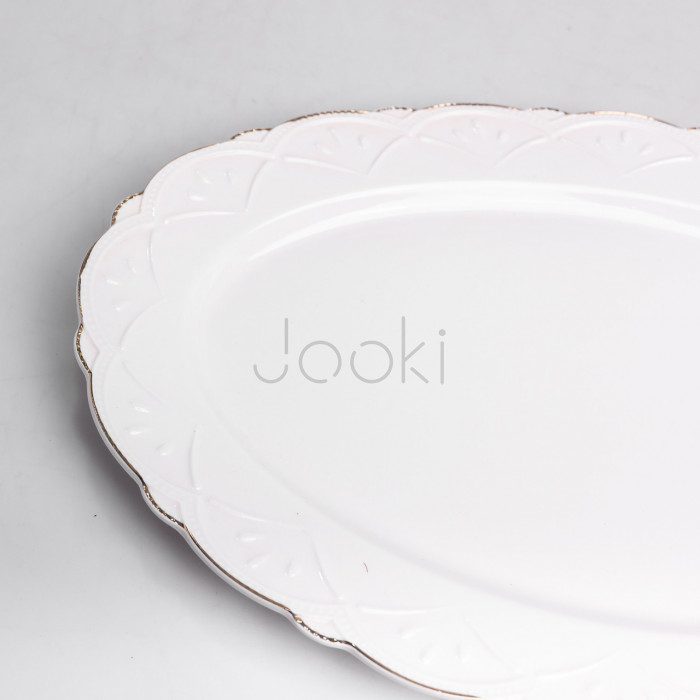 Блюдо сервірувальне овальне порцелянове Pearl 35,5*23 см Yiwu HP-HK-C27  Jooki