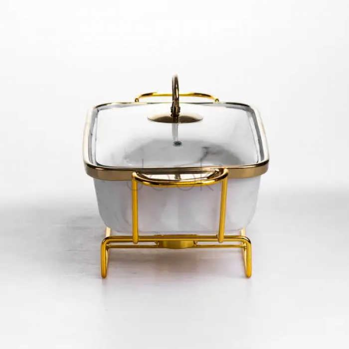 Мармітниця порцелянова 1 л на підставці з підігрівом 31х16х11 см ML-77A-11 Продумано до деталей 