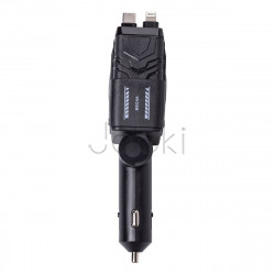 Автомобільний зарядний пристрій MECHA з висувними кабелями та портами USB/Type-C Чорний HP-A1B  Jooki
