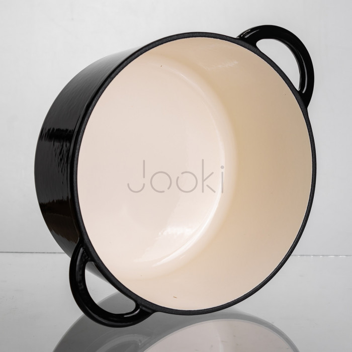 Кастрюля чугунная эмалированная 4 л, черный Yiwu HP-FLG-1 BLACK  Всегда под рукой 