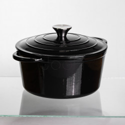 Кастрюля чугунная эмалированная 4 л, черный Yiwu HP-FLG-1 BLACK  Всегда под рукой 