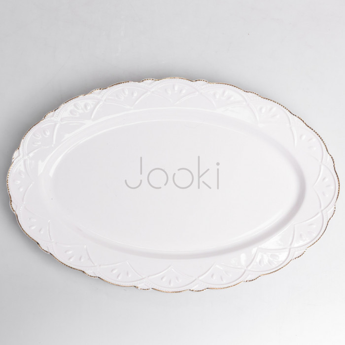 Блюдо сервірувальне овальне порцелянове Pearl 30,5*20 см Yiwu HP-HK-C28  Jooki