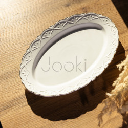 Блюдо сервірувальне овальне порцелянове Pearl 30,5*20 см Yiwu HP-HK-C28  Jooki