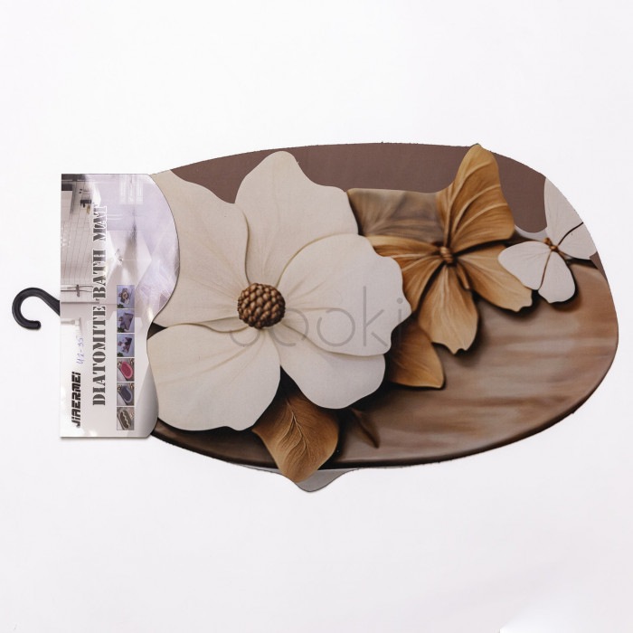 Коврик для ванной комнаты с 3D-эффектом Petal Relief 38*58 см диатомитовый Коричневый HP-42-35  Jooki