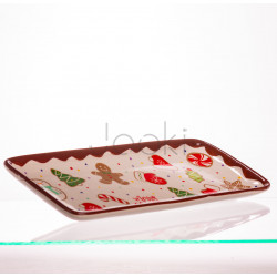 Блюдо сервировочное новогоднее для закусок Merry Christmas 34×14×2 (см) блюдо прямоугольное рождественское из фарфора CR-1-38  Всегда под рукой 