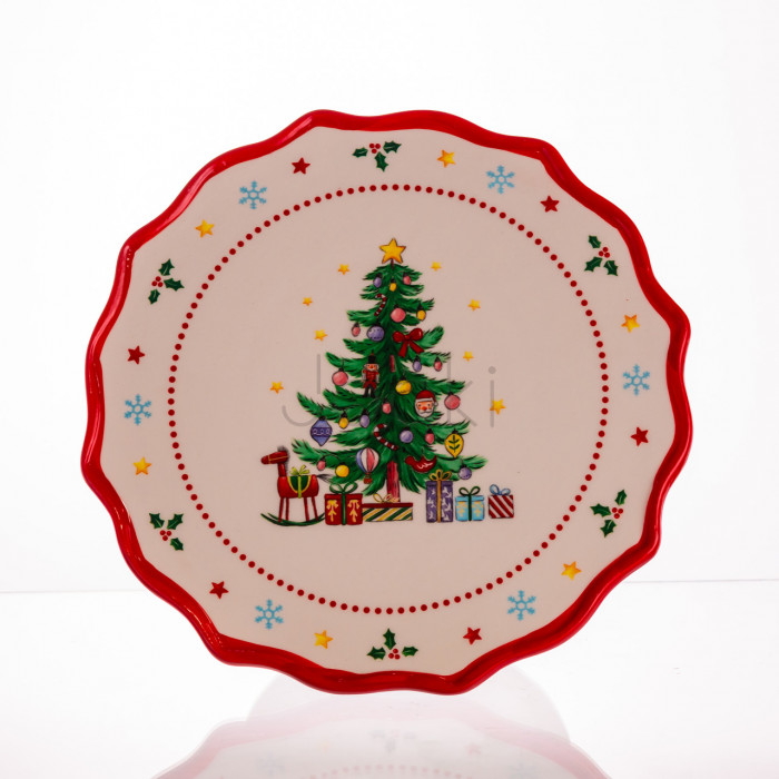 Тортівниця порцелянова на ніжці New Year Ø21 (см) CR-1-6 Практичне рішення Jooki