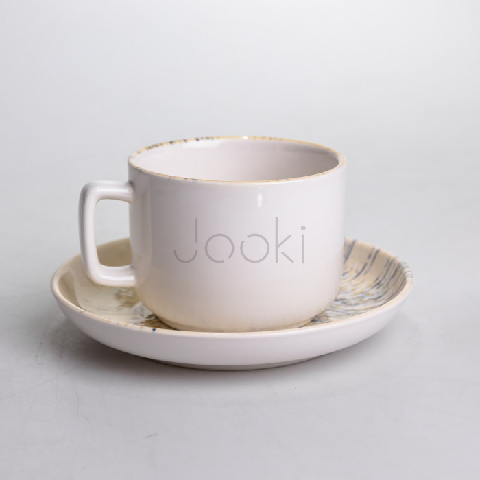 Столовый сервиз фарфоровый 32 предмета на 6 персон, молочный Yiwu YS02-007  Jooki