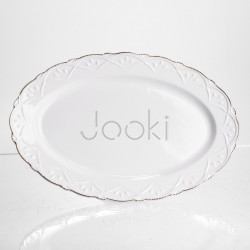 Блюдо на ножке фарфоровое Pearl 25,5 см Yiwu 120-YH-HG050  Jooki