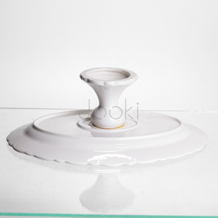 Блюдо на ножке фарфоровое Pearl 25,5 см Yiwu 120-YH-HG050  Jooki