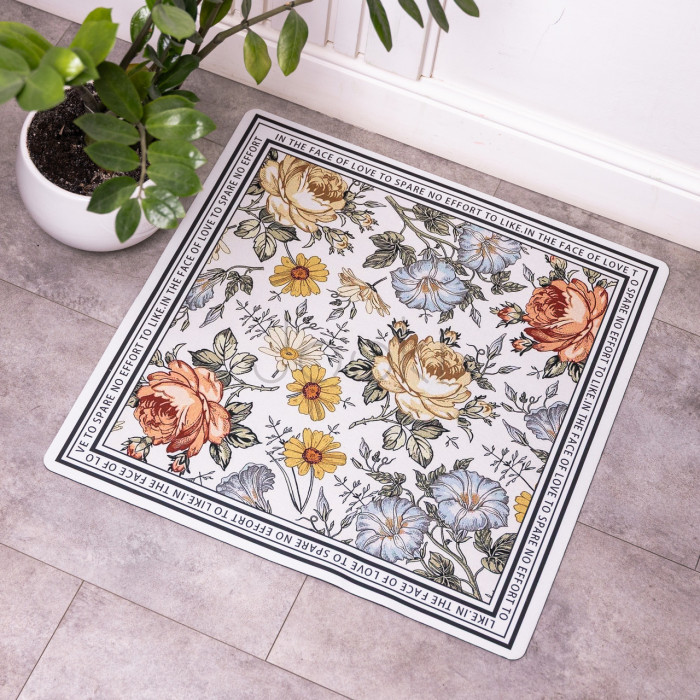 Килимок для ванної кімнати Flowers 58*58 см діатомітовий HP-42-7 Перевірена якість Jooki