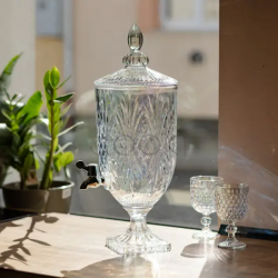 Лимонадниця Crystal Trinity 5 літрів із краном для мохіто-сока напоїв HP-19-303 Практичне рішення Jooki