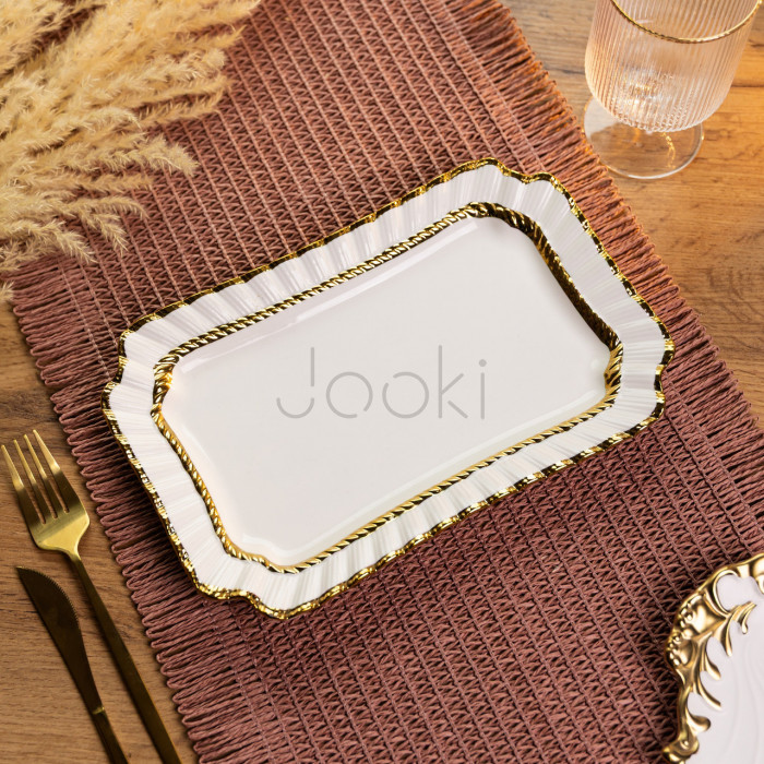 Блюдо сервировочное фарфоровое Aurelia 25*16 см Yiwu AP-9  Jooki 
