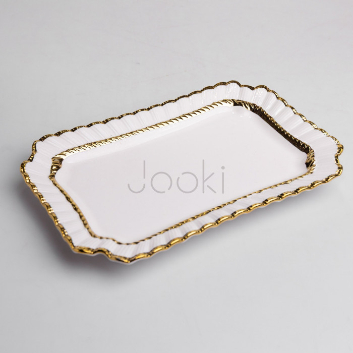 Блюдо сервировочное фарфоровое Aurelia 25*16 см Yiwu AP-9  Jooki 