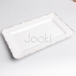 Блюдо сервировочное прямоугольное фарфоровое Pearl 25,5*15,5 см Yiwu HP-HK-C12