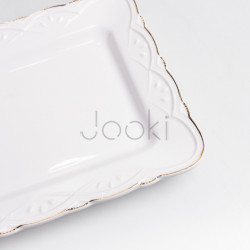 Блюдо сервировочное прямоугольное фарфоровое Pearl 25,5*15,5 см Yiwu HP-HK-C12 Функциональность Jooki