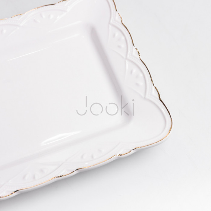 Блюдо сервировочное прямоугольное фарфоровое Pearl 25,5*15,5 см Yiwu HP-HK-C12 Функциональность Jooki