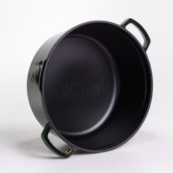 Кокотница чугунная эмалированная 6 л, малахит Yiwu HP-FLG-13 green  Jooki