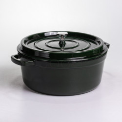Кокотница чугунная эмалированная 6 л, малахит Yiwu HP-FLG-13 green  Jooki
