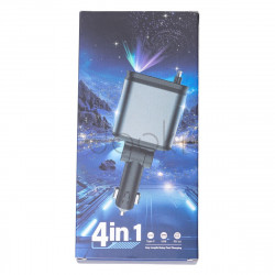 Автомобільний зарядний пристрій LED-проекція, зі швидкою зарядкою і висувними кабелями Apple Lightning/USB-С HP-B1  Jooki