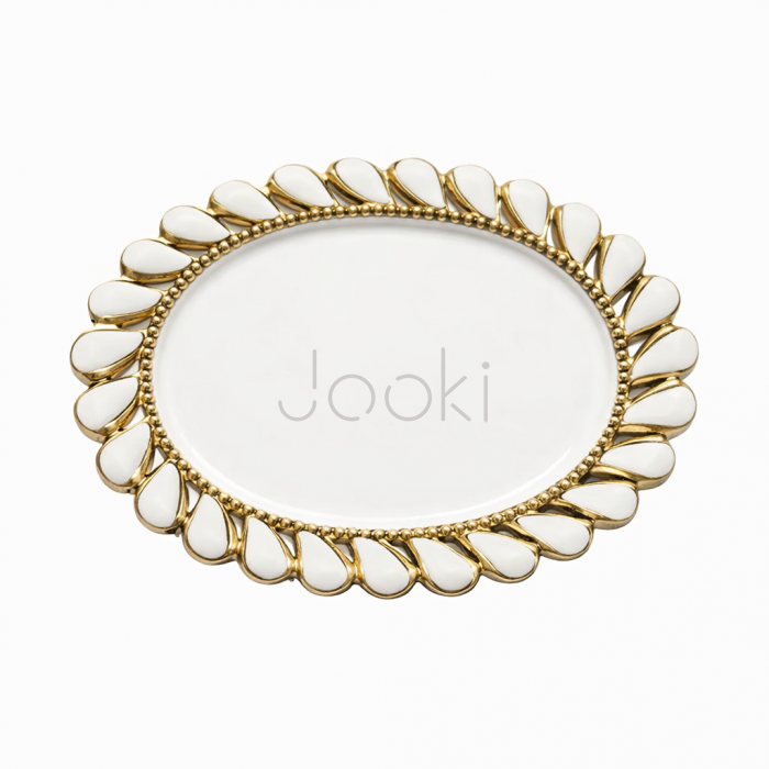 Фарфоровое блюдо Tiffany 30х20.5 см овальное сервировочное ML2026  Jooki 