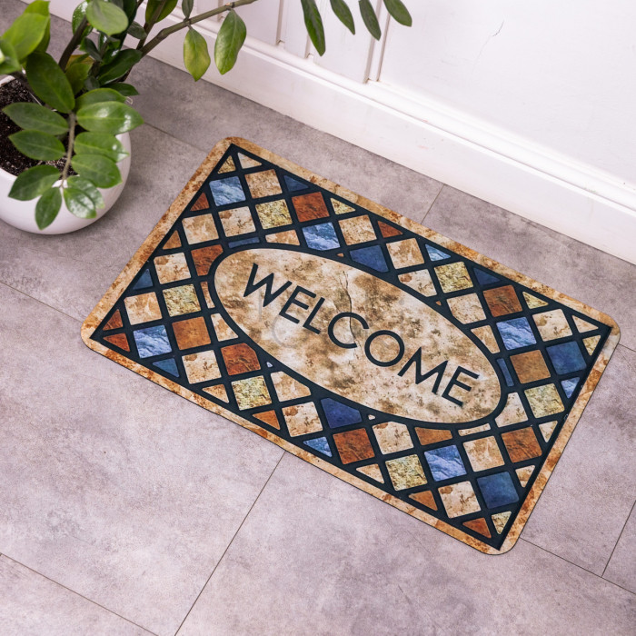 Коврик привратный Framed Welcome 38*58 см диатомитовый HP-42-40 Для комфорта каждый день 
