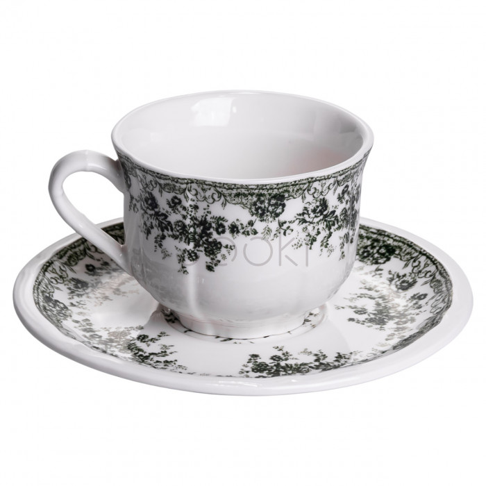 Столовый набор посуды 32 предмета на 6 персон Vintage Elegant фарфоровый Черный YY78-7A Удобство и стиль Jooki