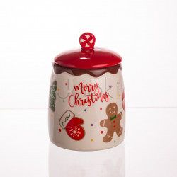 Банка для сипучих продуктів з кришкою з порцеляни 9×13 (см) Merry Christmas CR-1-42