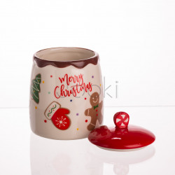 Банка для сипучих продуктів з кришкою з порцеляни 9×13 (см) Merry Christmas CR-1-42 Перевірена якість Jooki