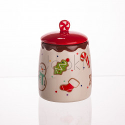 Банка для сипучих продуктів з кришкою з порцеляни 9×13 (см) Merry Christmas CR-1-42 Перевірена якість Jooki