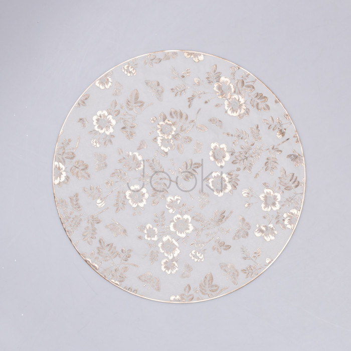 Килимок для сервірування столу Flowers 38 см золото HP-36327-12GOLD Для комфорту кожного дня 