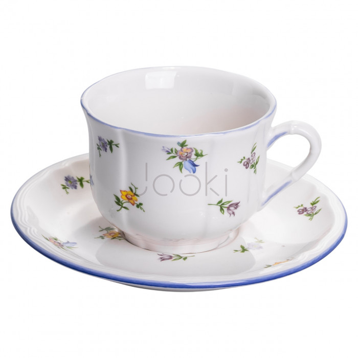 Столовый набор посуды тарелок и чашек 32 предмета на 6 персон Retro Floral фарфоровый, обеденный столовый сервиз тарелок YY78-9A Практическое решение Jooki