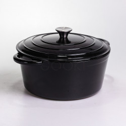 Кастрюля чугунная эмалированная 6,5 л, черный Yiwu HP-FLG-3 BLACK Удобство и стиль Jooki